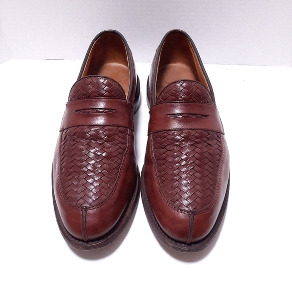 Allen Edmonds Mens Loafers Woven Split Toe Brown Foley Size 9.5 D main image 7